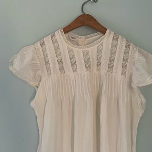 Vintage cotton white nightgown, farmhouse